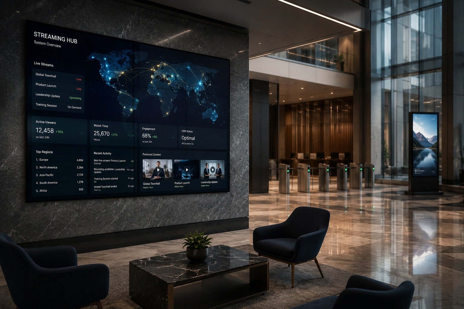 Digital content platform streaming infrastructure in a corporate media environment