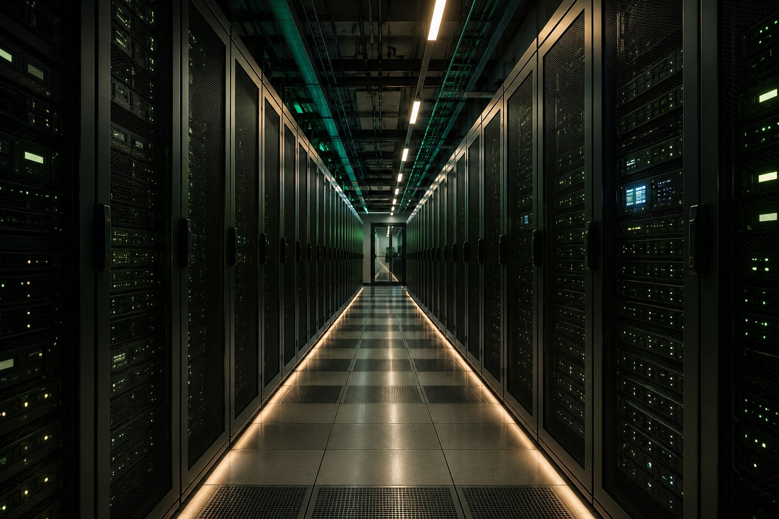 Enterprise server rack infrastructure deployed as part of the systems architecture programme
